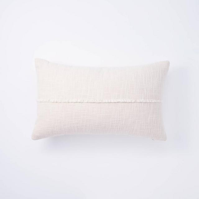 Lumbar Pieced Woven Cotton Pillow Cream - Threshold™ designed with Studio McGee