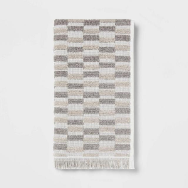 16"x27" Checkerboard Hand Towel Gray/White - Threshold™