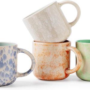 MONITO 12 OZ Coffee Mugs Set of 4, Colorful