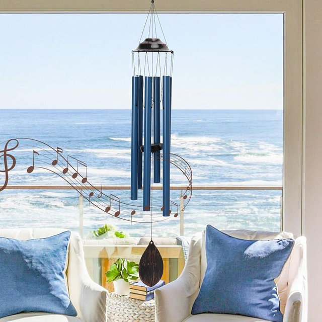 MUMTOP Wind Chimes for Outside - Deep Tone Memorial Sympathy Wind Chimes Outdoor, 38.5 Inch Windchimes Clearance for Garden, Patio,Yard Decor Gift (Blue)