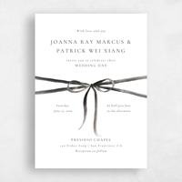 White Wedding Invitation - Brunate Portrait