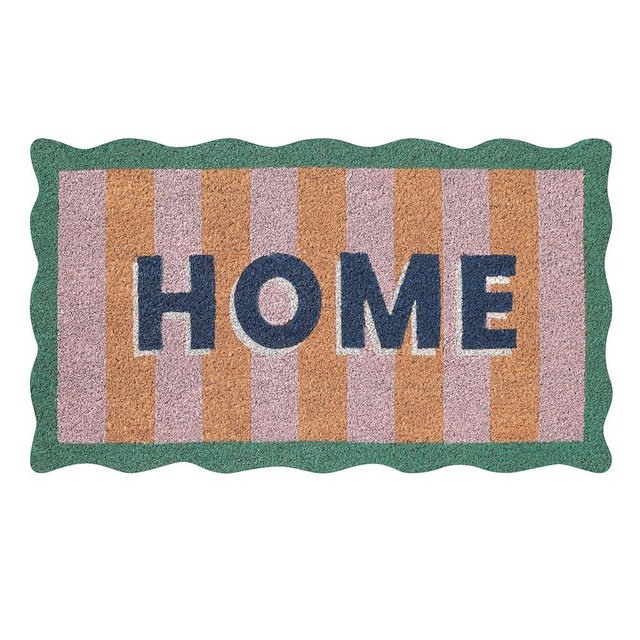 Folkulture Welcome Matt Outdoor | 16 x 28 Scalloped Home Door Mats for Front Door Mat Outside Entrance | Eco Friendly | Welcome-Mats Cute | Coir Door Mats | Outdoor Decor | Durable & Anti Slip