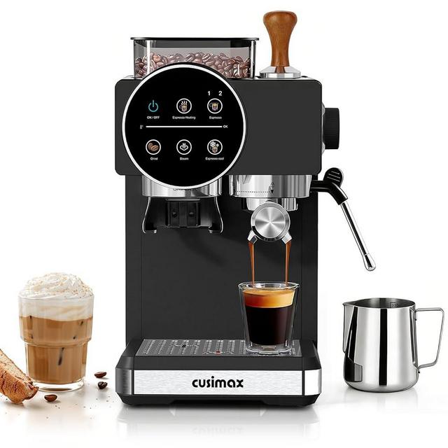 Espresso Machine with Grinder, 20 Bar Professional Expresso Coffee Machines with Milk Frother Steam Wand, Espresso Maker with 60oz Removable Water Tank, Cappuccino & Latte Machine for Home (Dark-Pro)