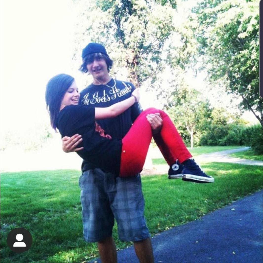 Our first picture together! At the same park we got engaged at! He used this picture to propose ❤