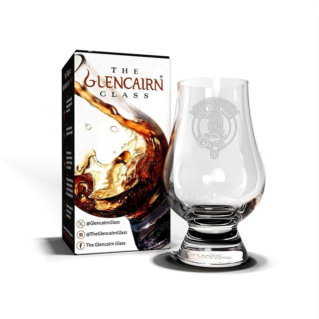 Glencairn Cunningham Clan Engraved Whiskey Glass in Gift Carton, GG202