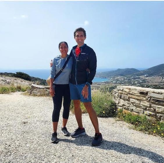 Biking through Paros Island, Greece.