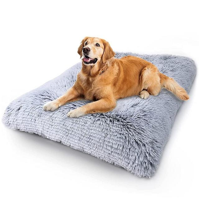 Vonabem Dog Bed Crate Pad, Deluxe Plush Soft Pet Beds, Washable Anti-Slip Dog Crate Bed for Large Medium Small Dogs and Cats,Dog Mats for Sleeping and Anti Anxiety, Fulffy Kennel Pad