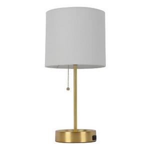 Table Lamp White Shade with Brass Base - Room Essentials™