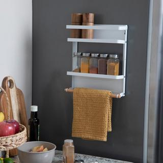 Metal Magnetic Organizer with Towel Rack