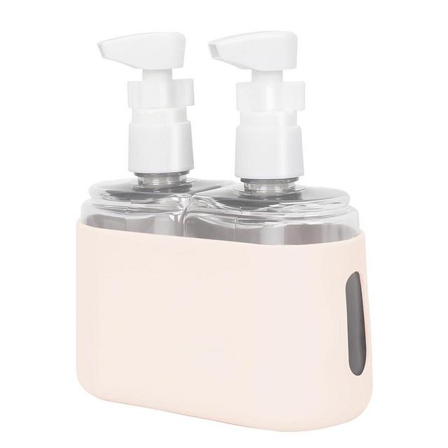 Songaa Travel Bottles for Toiletries - 2 In 1 Travel Size Bottles Travel Shampoo and Conditioner Containers for Toiletries, Refillable Travel Toiletry Bottles with Lid, Travel Accessories - Beige