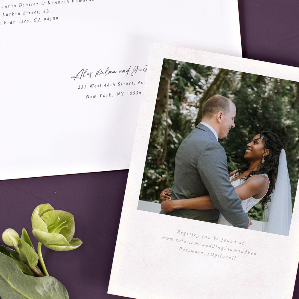 Muriano Portrait | Dusty Pink | Zola Wedding & Bridal Shower Invitations