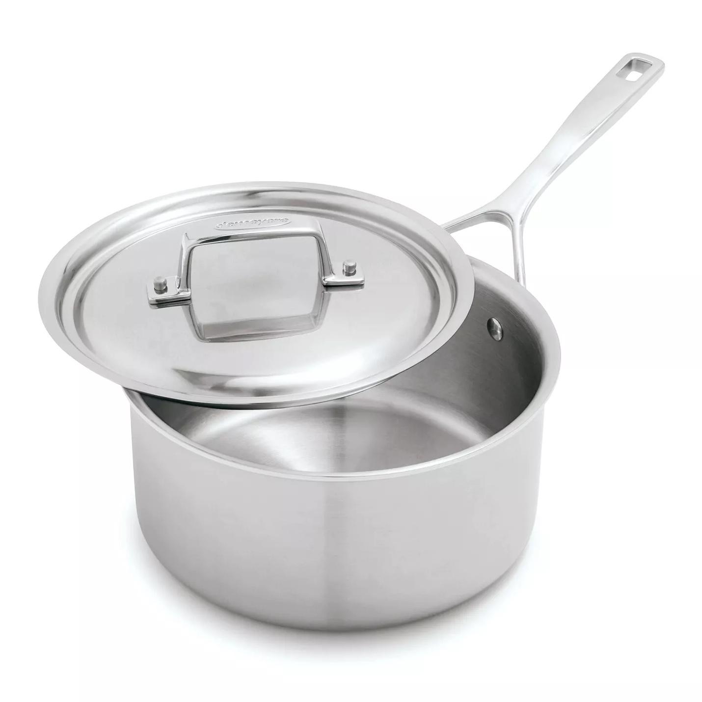 3 qt. Demeyere Essential5 Stainless Steel Saucepan with Lid | Sur La Table