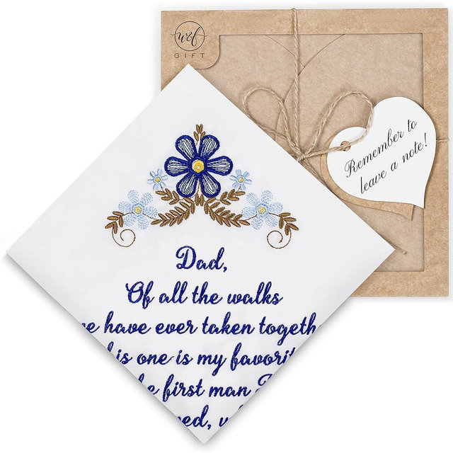 W&F GIFT Embroidered Wedding Handkerchief - Mom, Dad, New Mom, New Dad & Grandma