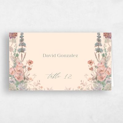 Buttercream, Beige Wedding Place Card - Harley