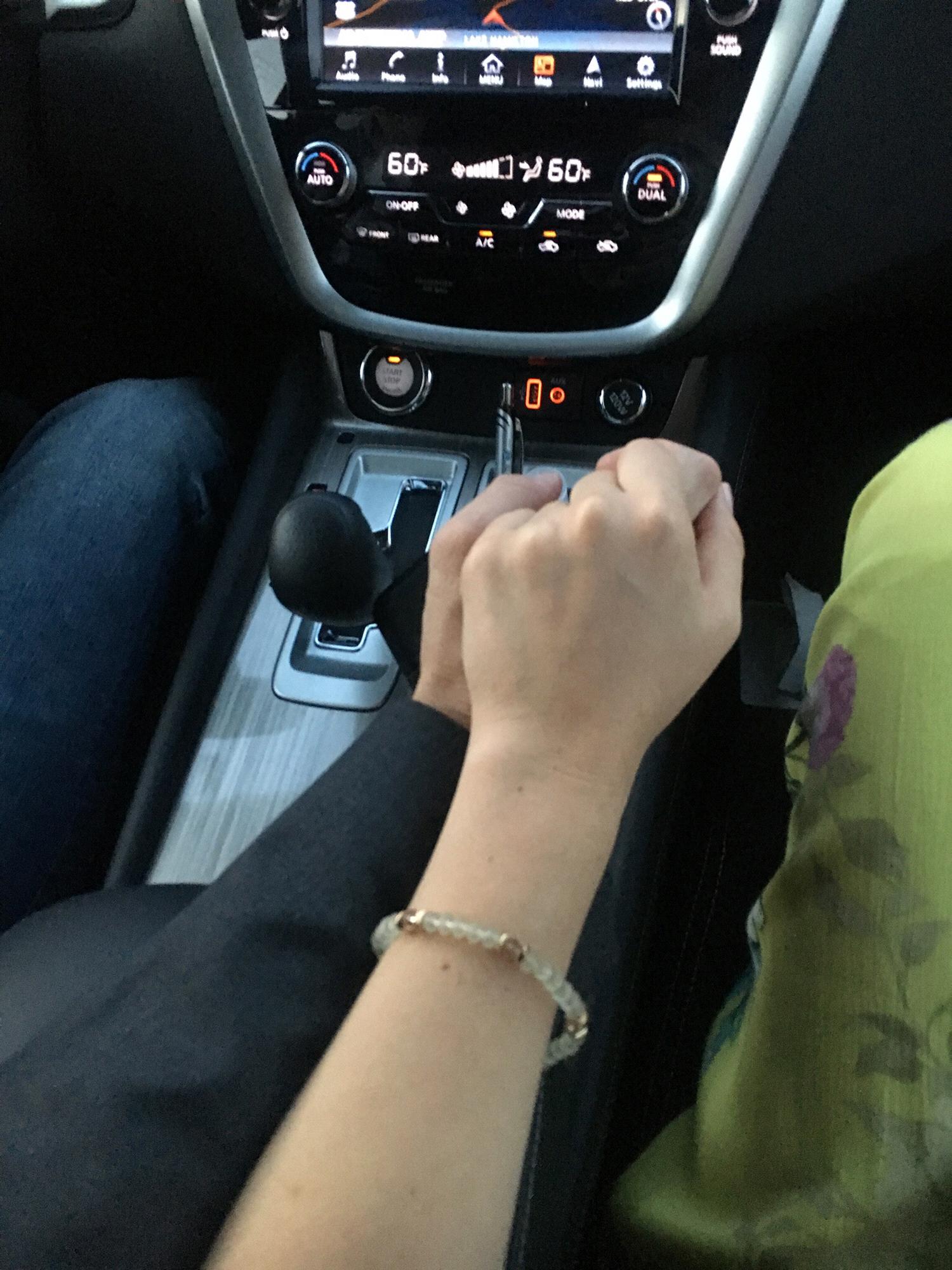 On the way to our first fancy date. We dressed up and went to a lovely steakhouse.