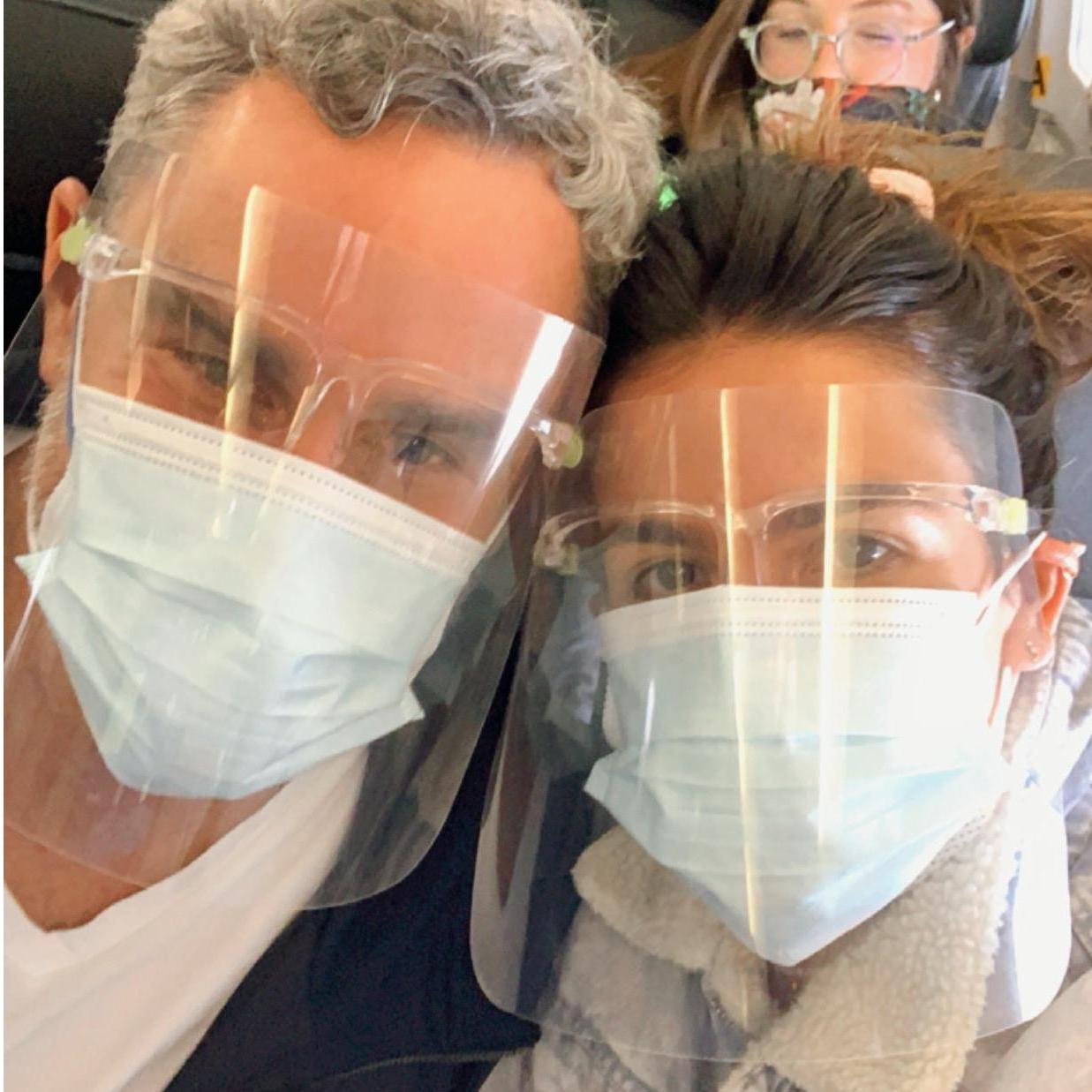 Flying to CA for the holidays in 2020. We take our PPE very seriously!