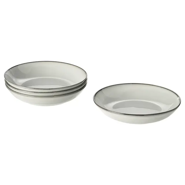 GLADELIG Deep plate/bowl, gray8 ½ "