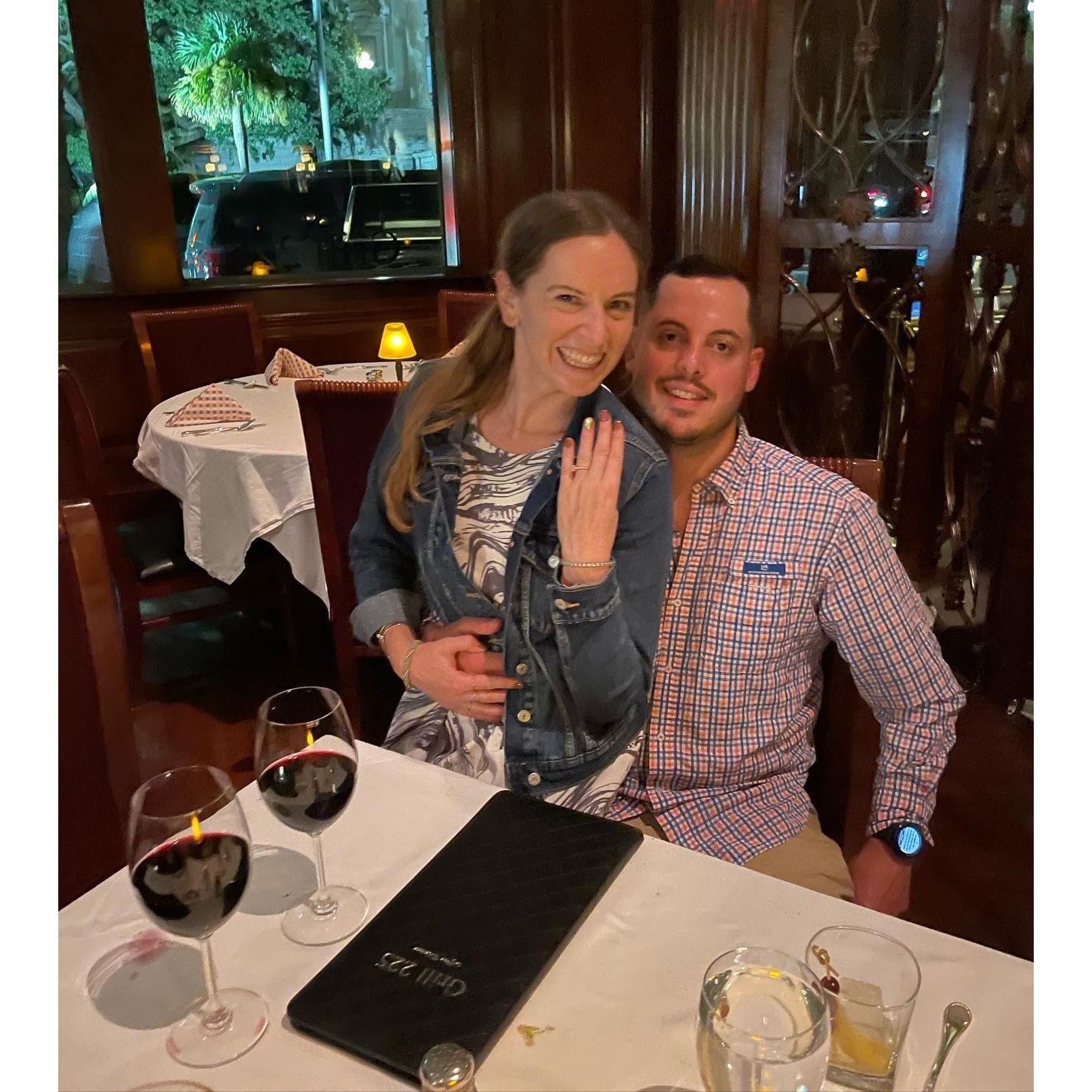 Dinner the night after we got engaged!