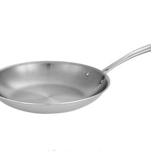 Tramontina Boston Tri-Ply Clad Stainless Steel 12-Inch Large Frying Pan, Induction-Ready Skillet, Dishwasher-Safe, NSF-Certified, Made in Brazil