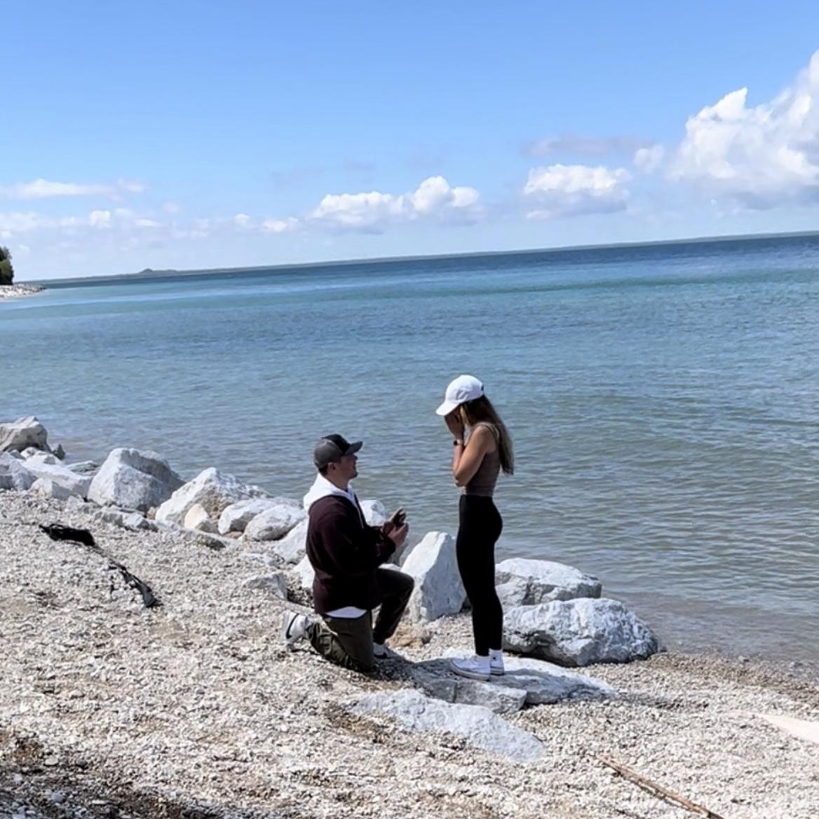 When we got engaged on Mackinack island!!
