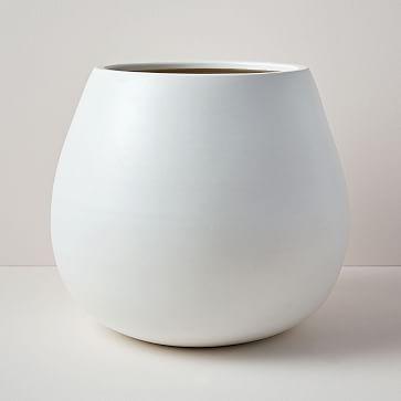 Pure White Ceramic Planter, Medium