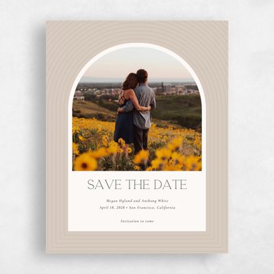 Beige Fall Wedding Save the Date - Majestic Photo