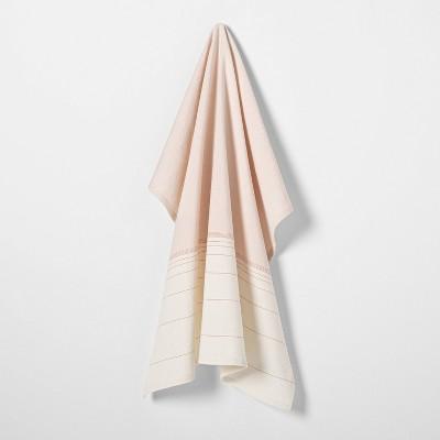 Ombre Flour Sack Dusty Pink / Gray / Sour Cream Stripe - Hearth &#38; Hand&#8482; with Magnolia