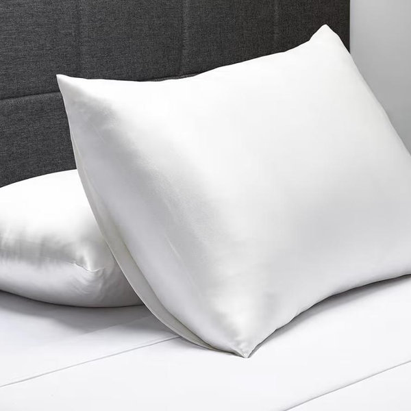 Fishers Finery 25mm 100% Pure Mulberry Silk Pillowcase Set (White King 2 Pack)