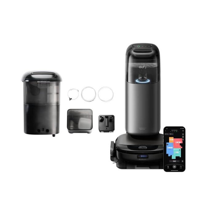 eufy Robot Vacuum Omni S1 Pro with All-in-One Station, HydroJet Robot Vacuum and Mop Combo, Eco-Clean Ozone, 8000 Pa Suction + Automatic Water Refill and Drainage System