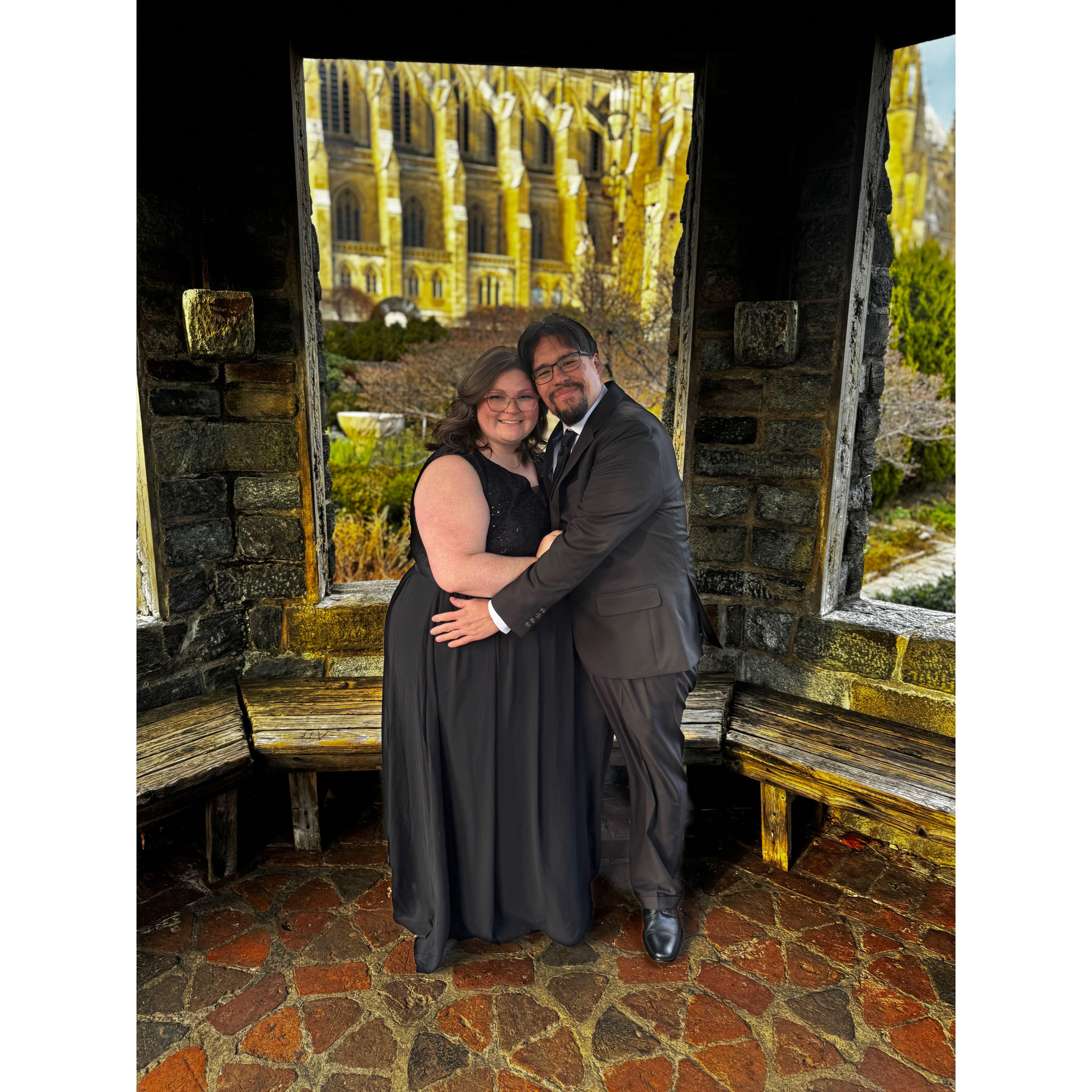 Engagement day at the National Cathedral - before the surprise
