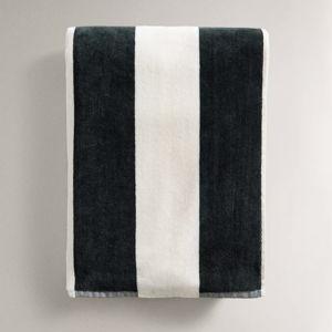 WIDE STRIPE VELOUR BEACH TOWEL