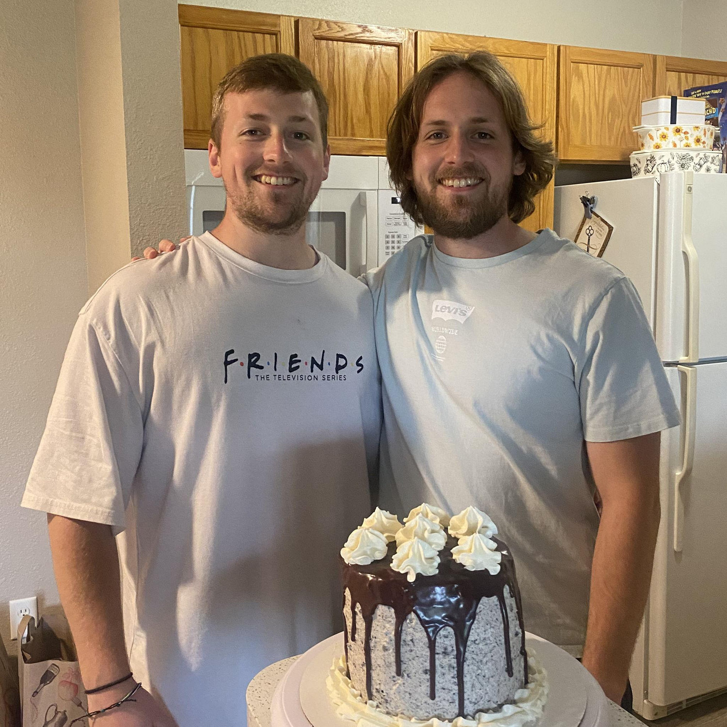 A pic taken in our first apartment, on Tyler and Ethans birthday, and also the day we found out we were pregnant with Beckham!