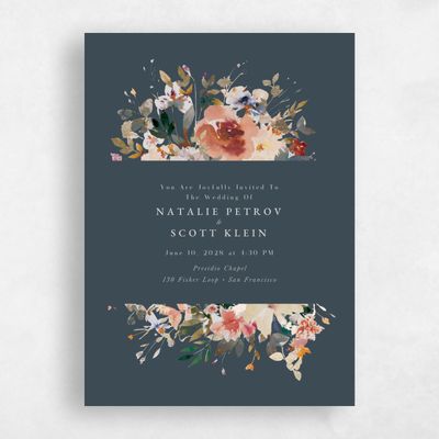 Teal, Blue Wedding Invitation - Fenella Classic