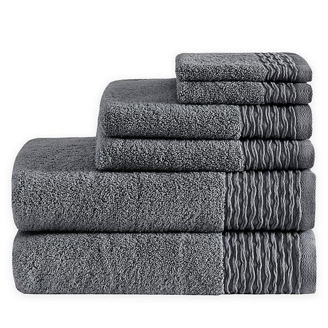 Madison Park Breeze 6-Piece Jacquard Bath Towel Set
