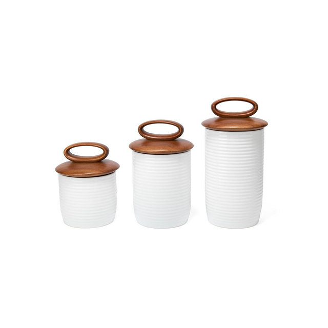 Nambé Breaking Bread Cannisters, Set of 3