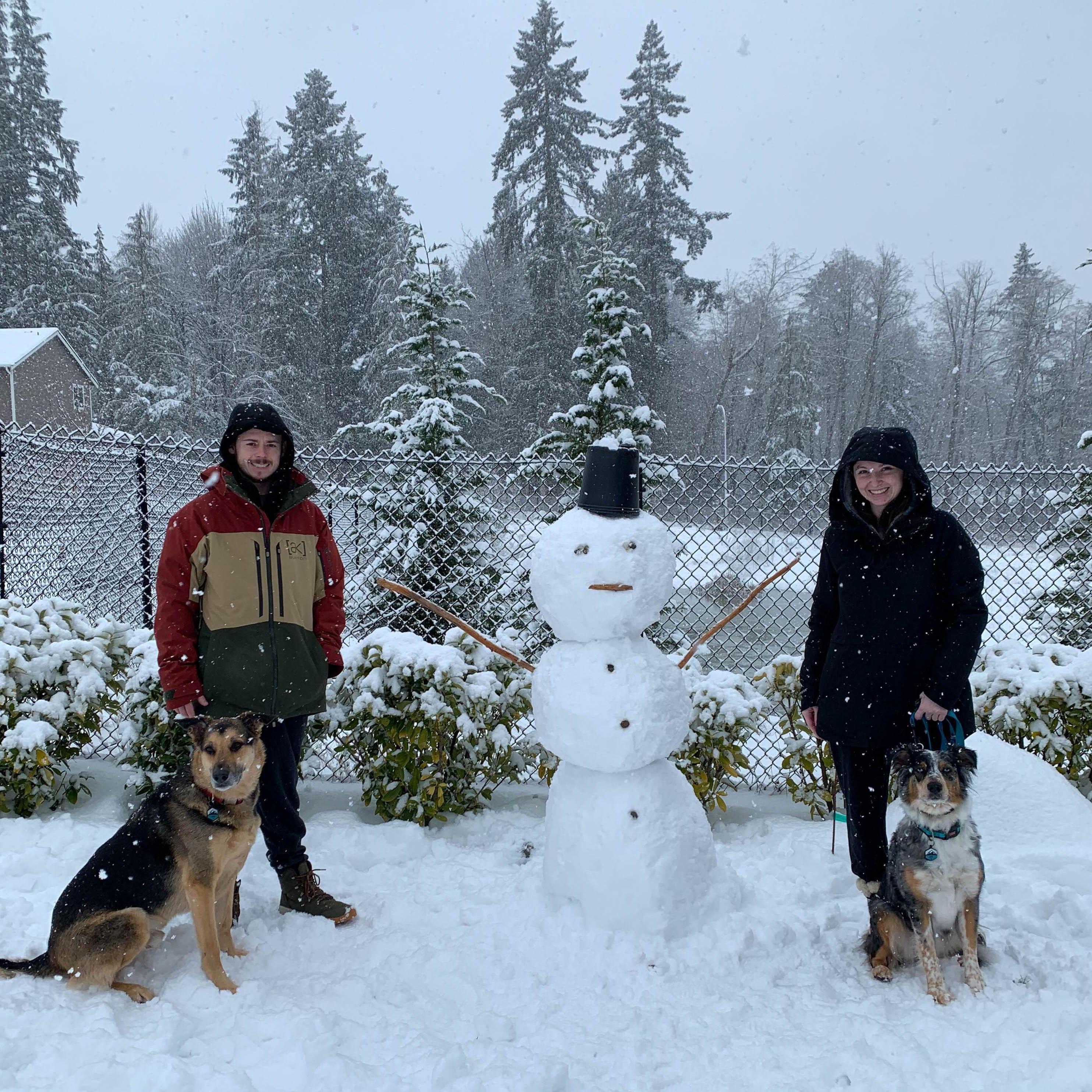 Snowman in our front yard