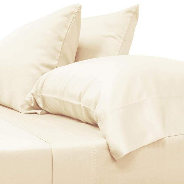 Cariloha Classic Bamboo Sheets 3 Piece Bed Sheet Set - Softest Bed Sheets and Pillow Cases - Lifetime Protection (Twin, Ivory)