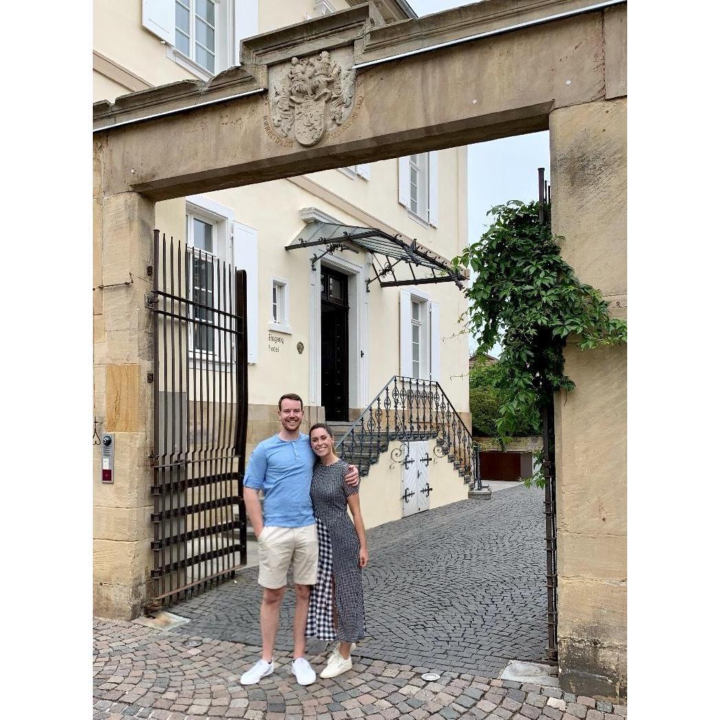 At Ketschauer Hof in Deidesheim, Germany where we are getting married!