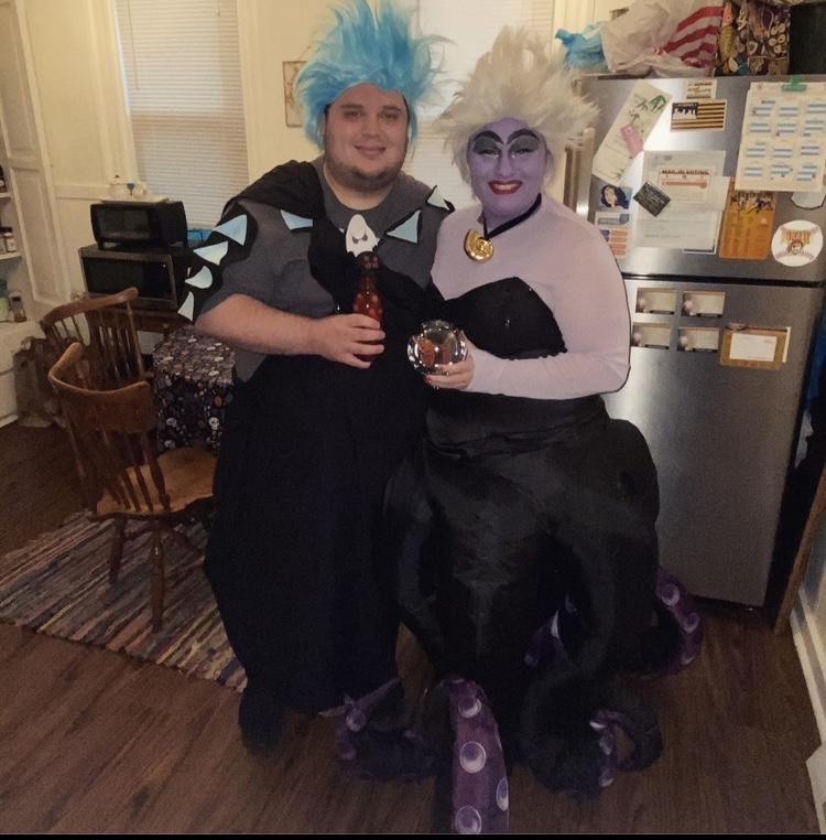 Halloween 2020 as our favorite Disney villains, Hades and Ursula.