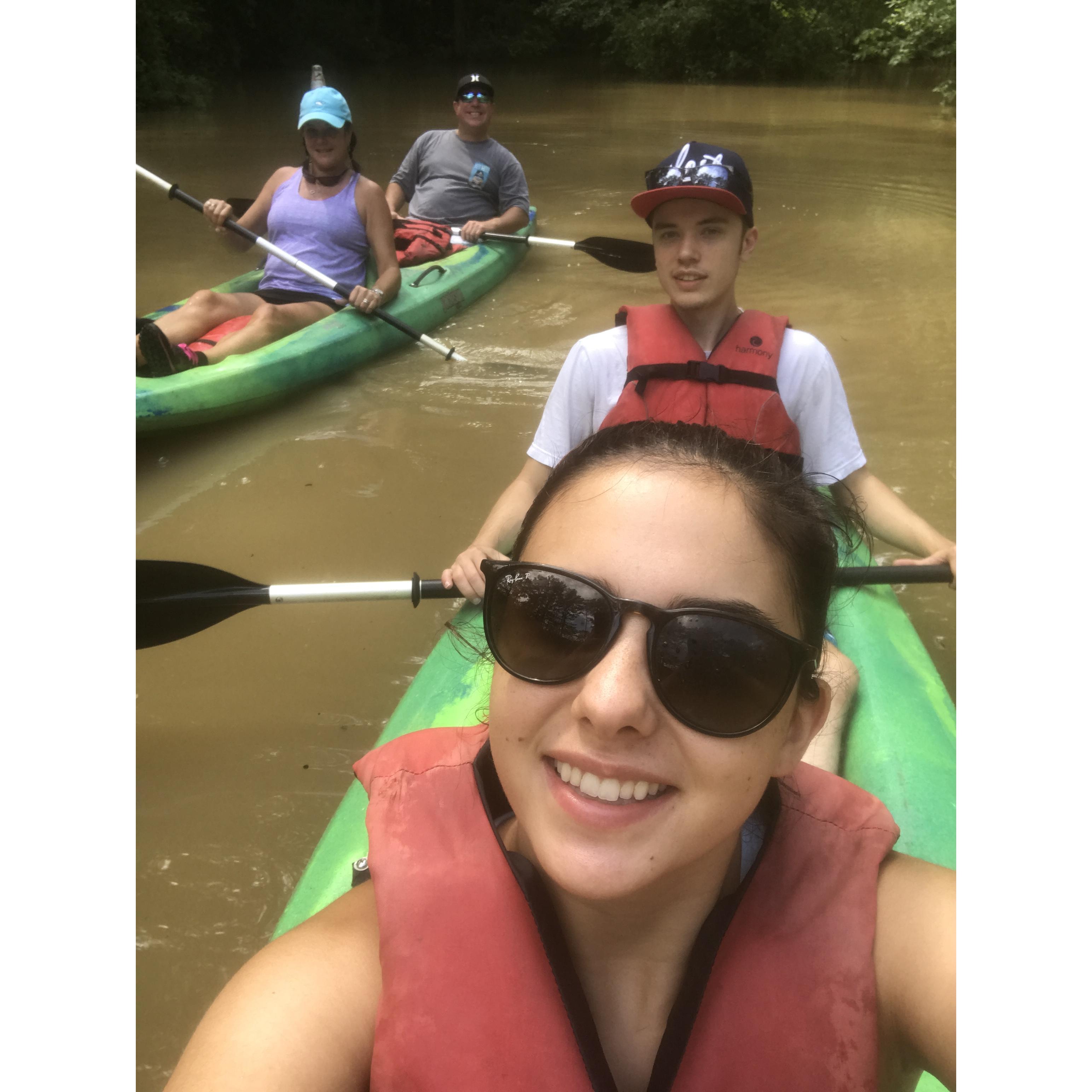 Paddling around with Mom & Billy