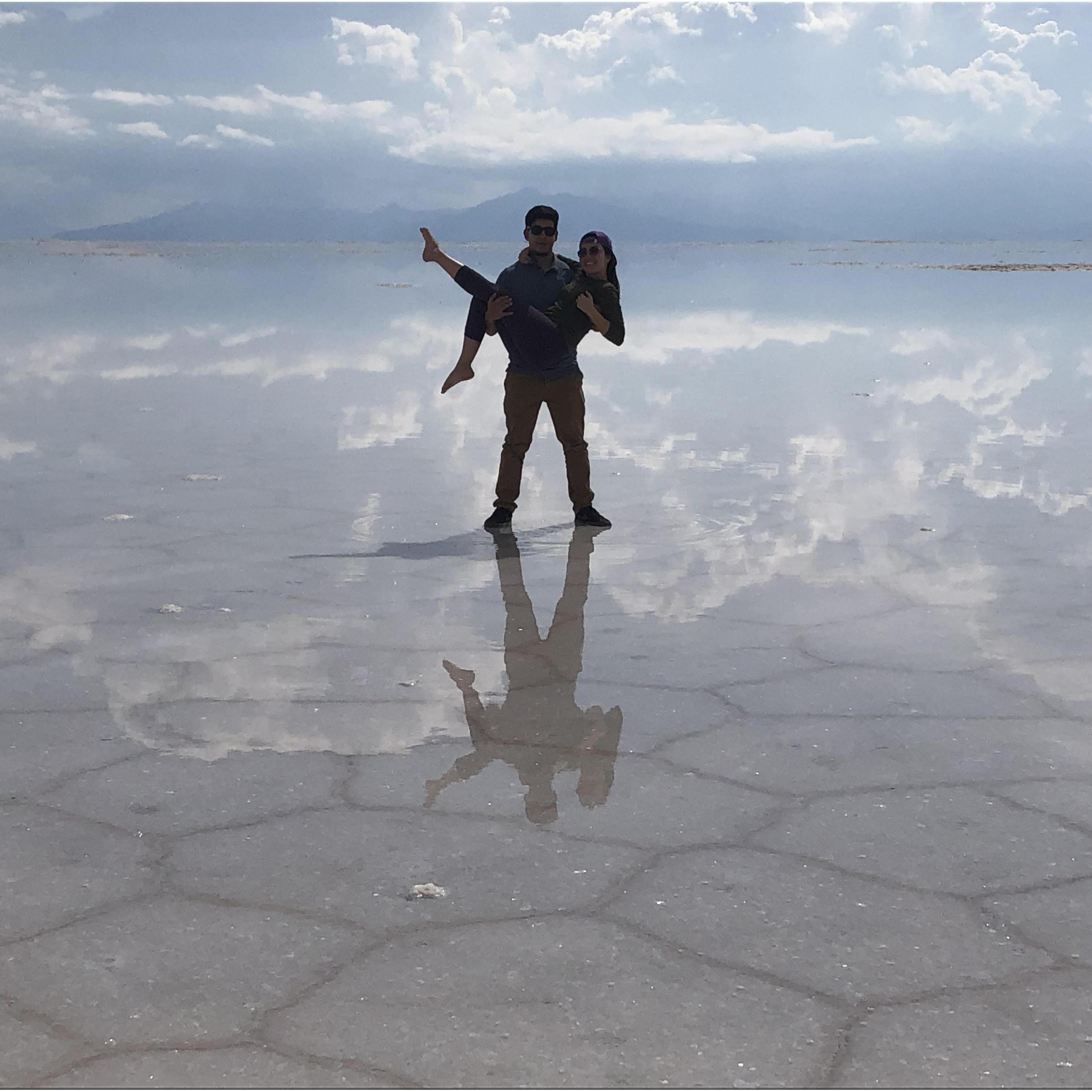 Beautiful day in the Salt Flats of Uyuni in Bolivia
