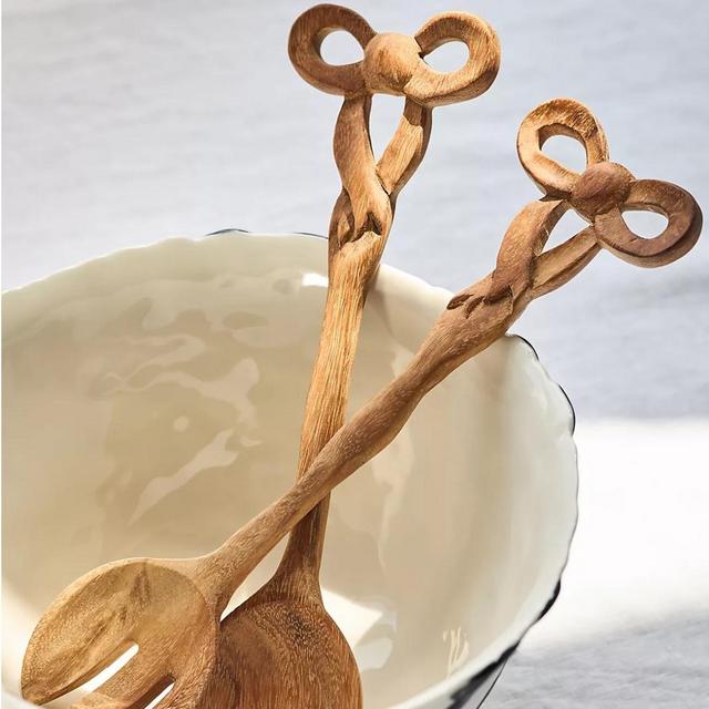 Beau Wood Serve Set - Neutral, Standard, Set Of 2