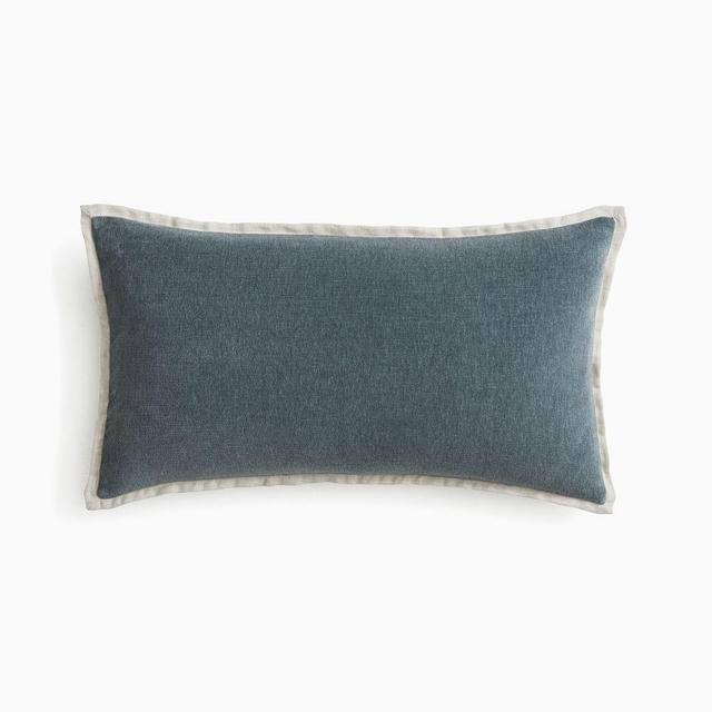 Classic Cotton Velvet Pillow Cover, 12"x21", Ocean