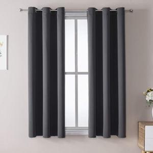 Dark Grey Blackout Curtains for Closet