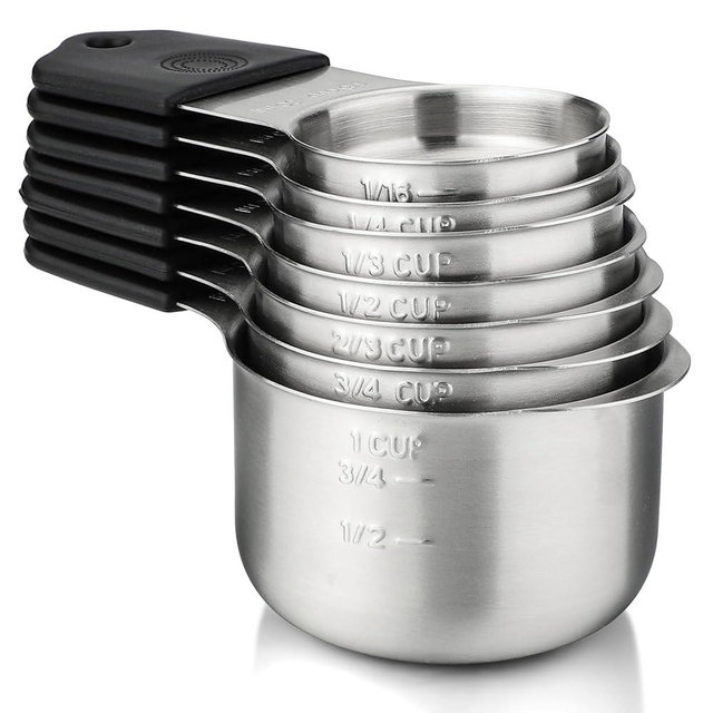 Magnetic Measuring Cups Set of 7 Stainless Steel Measuring Cups Kitchen Measuring Tools for Dry and Liquid Ingredients