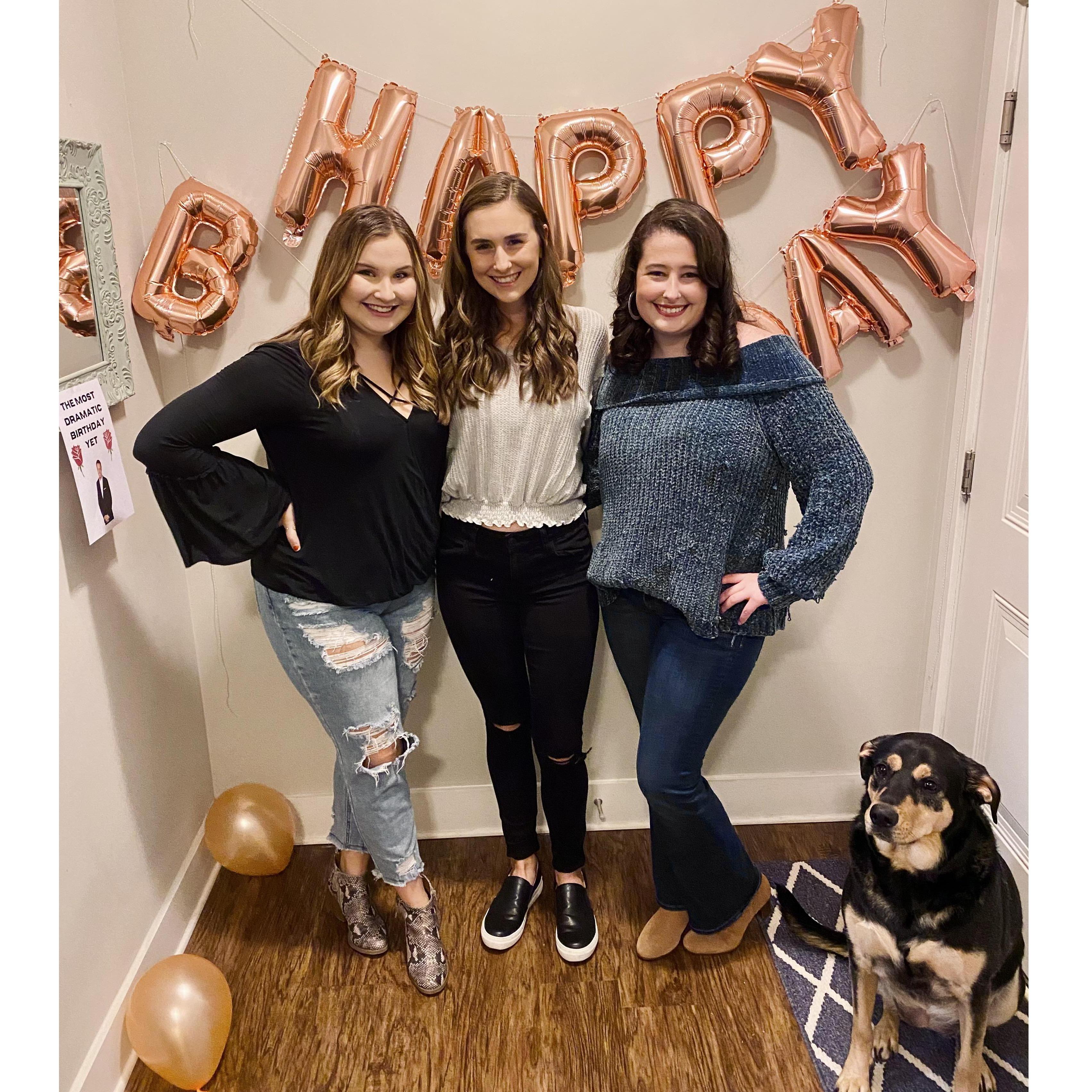Hannah, Erin, Savannah, and Hannah's sweet pup, Millie!