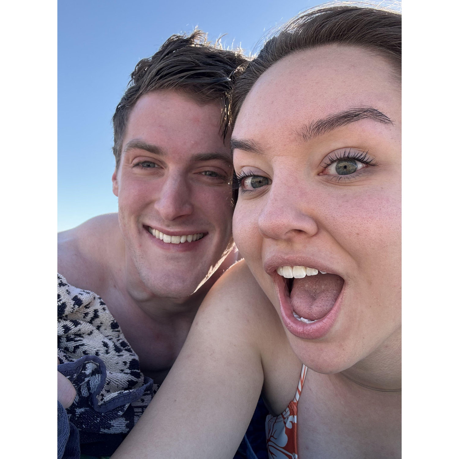 The warmth of the sun and the cool breeze off the water. We are so grateful to have found such a wonderful location to spend quality time together.