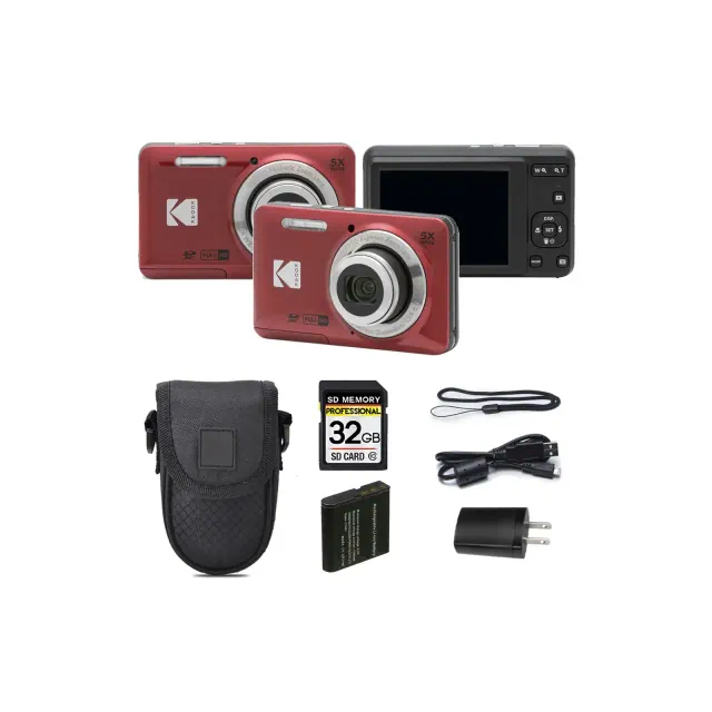 Kodak PIXPRO FZ55 Digital Camera + Case + 32GB Memory Card