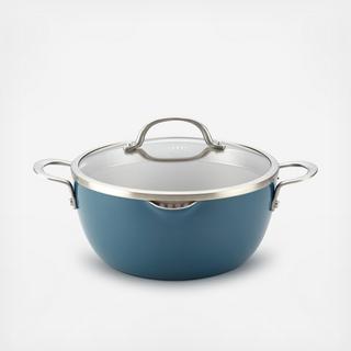 Porcelain Enamel Covered Straining Casserole