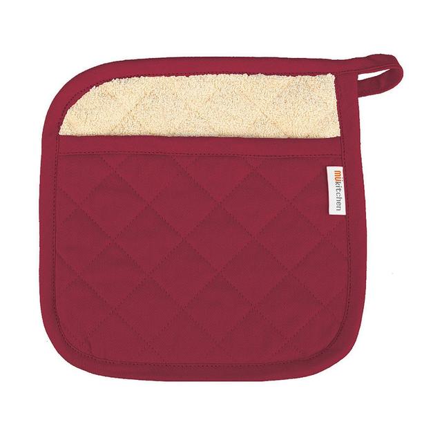 MU Kitchen 100% Quilted Cotton Pot Holder, 9-inch by 9-Inch, Cabernet